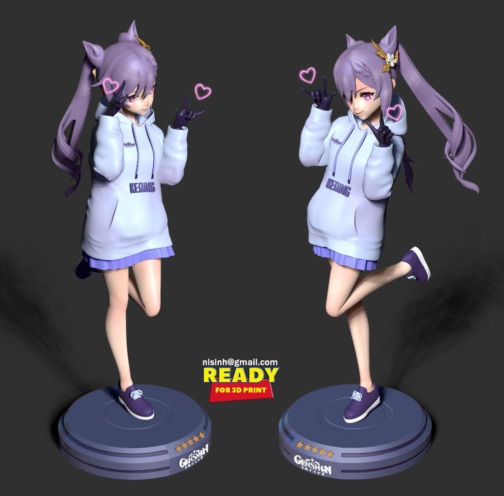 Keqing - Genshin Impact Fanart 3D print model_5