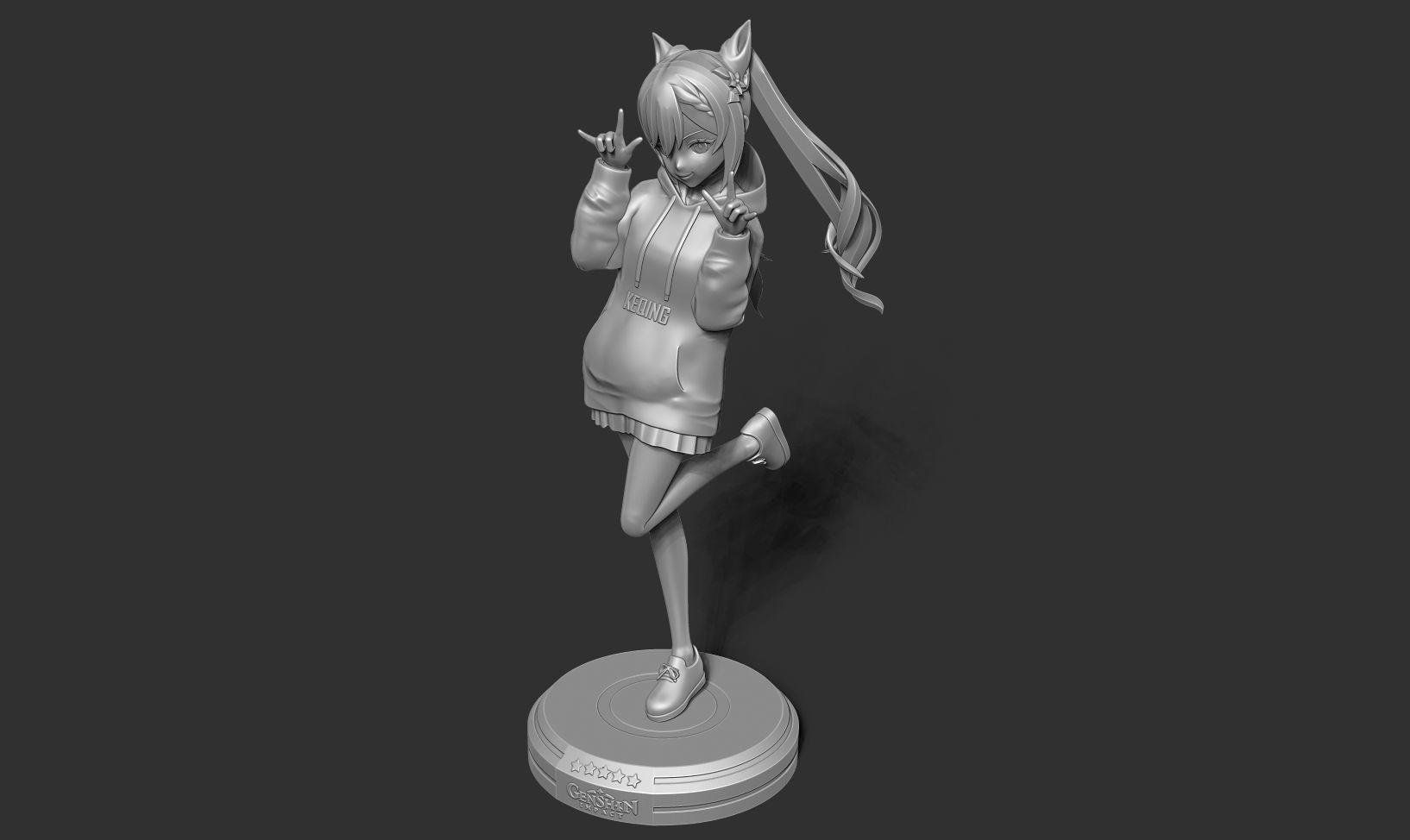 Keqing - Genshin Impact Fanart 3D print model_19