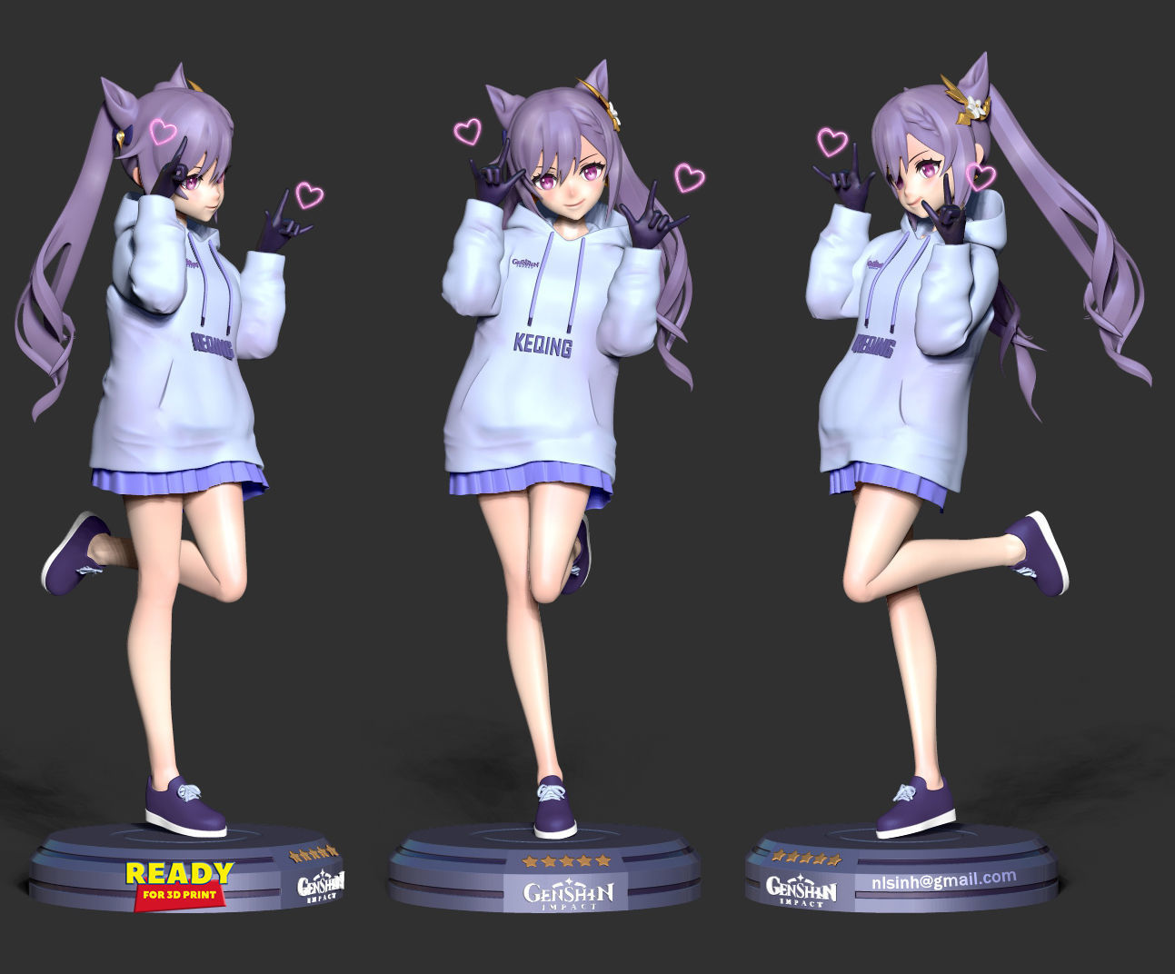 Keqing - Genshin Impact Fanart 3D print model_1