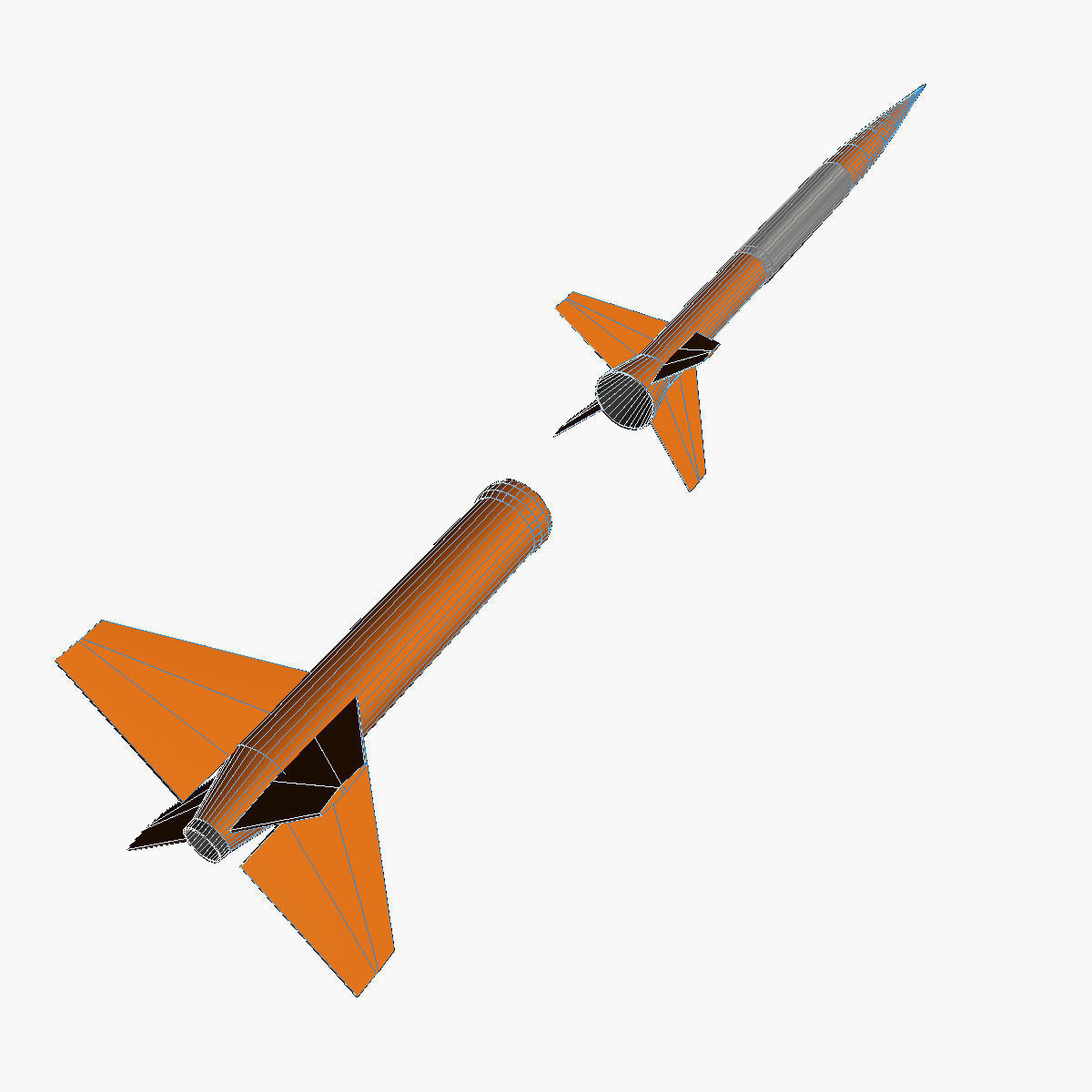 Gamma Centauro Rocket Low-poly 3D model_9