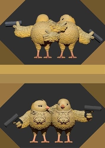 chicks with gun 3d printting 3D print model