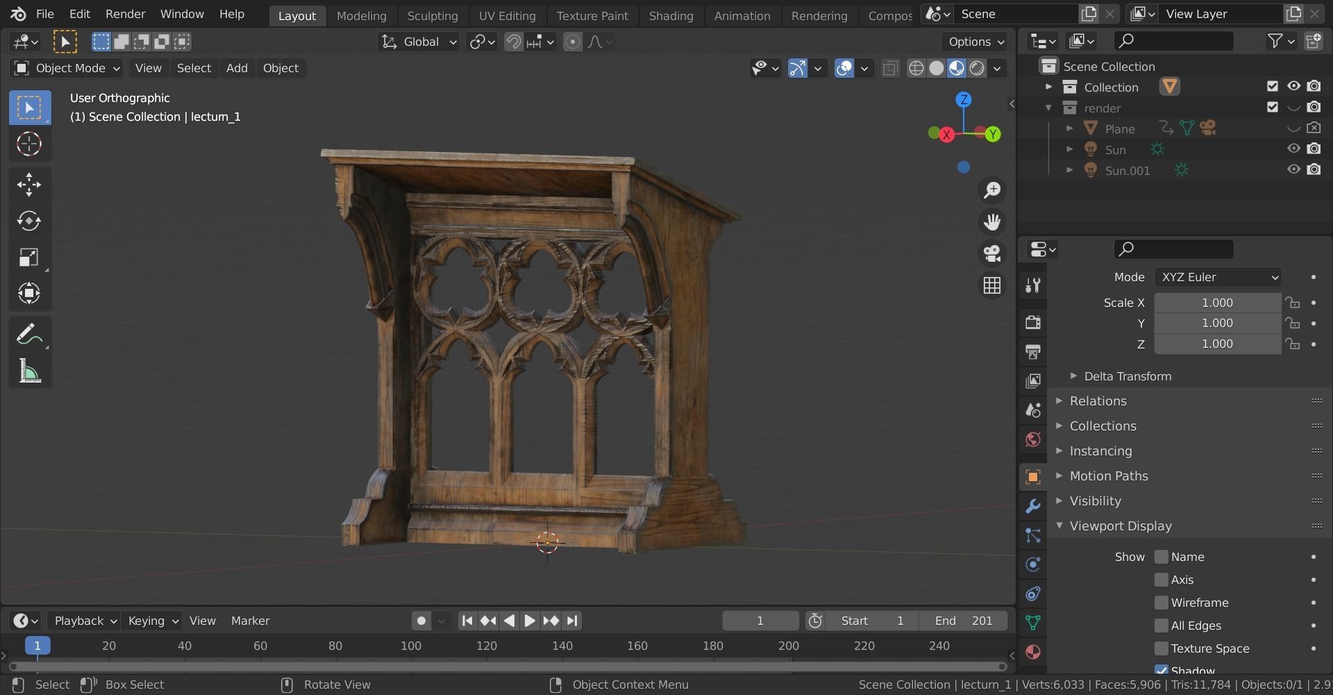 Gothic Lecturn Low-poly 3D model_12