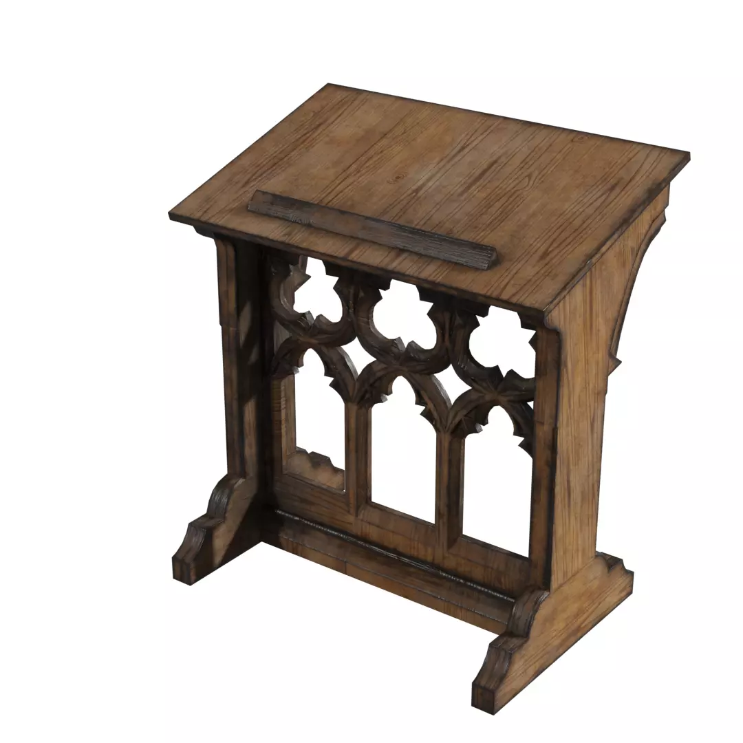 Gothic Lecturn Low-poly 3D model_0