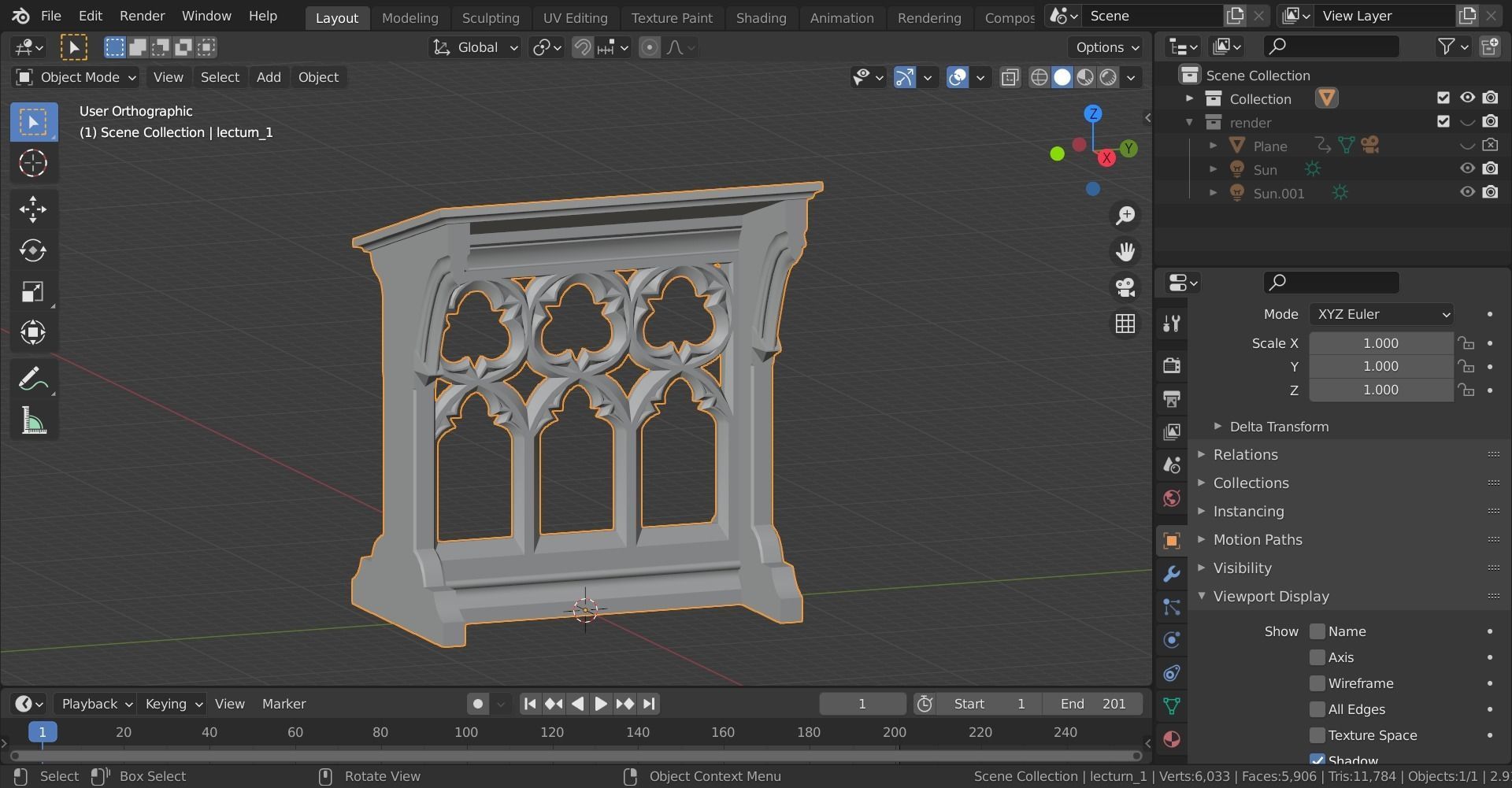 Gothic Lecturn Low-poly 3D model_16