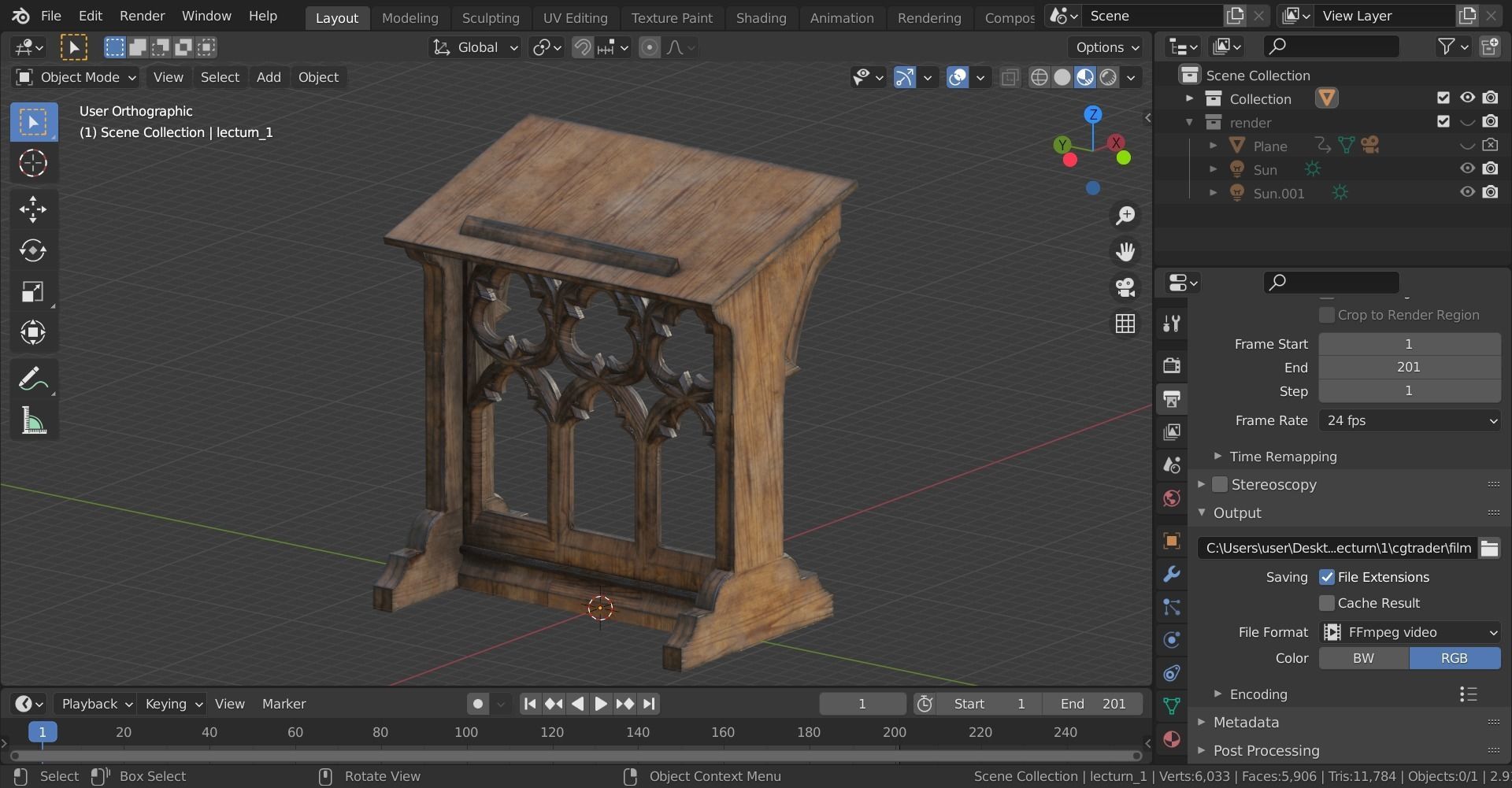 Gothic Lecturn Low-poly 3D model_14