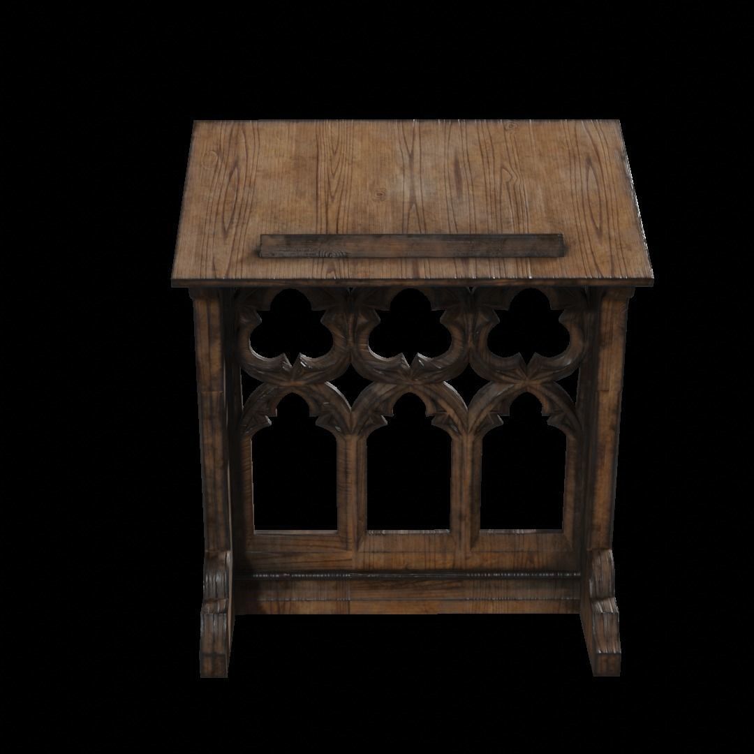 Gothic Lecturn Low-poly 3D model_5