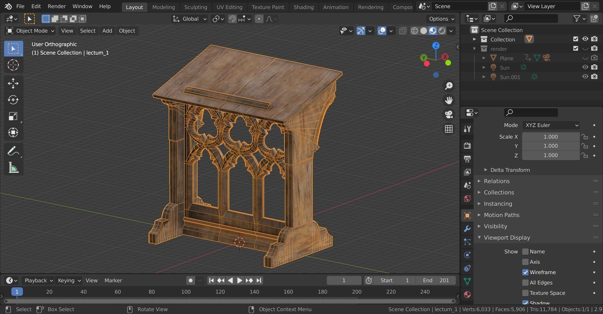 Gothic Lecturn Low-poly 3D model_15