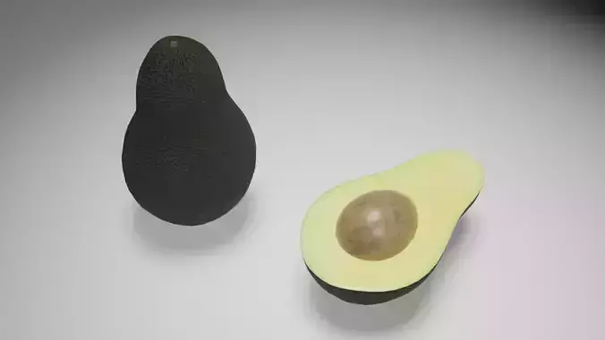 Avocado half and whole