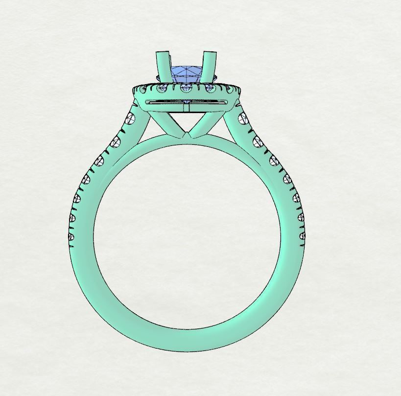Engagement diamond halo ring  ready for print 3D print model_18