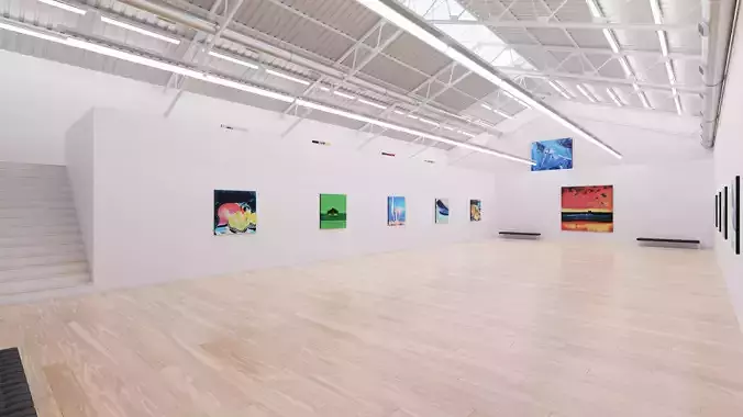 Art Museum Gallery Interior 7 Low-poly 3D model