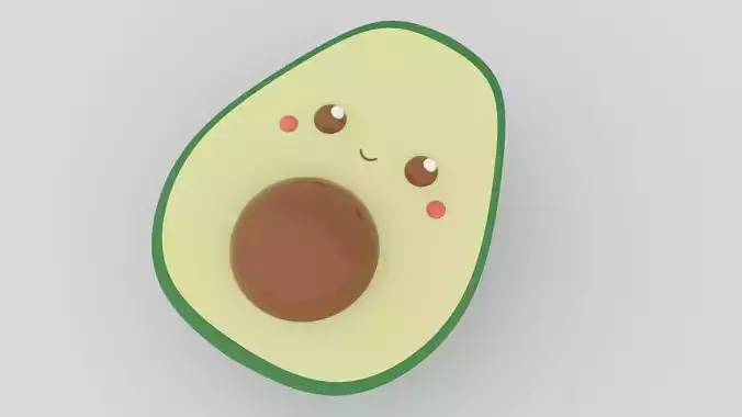 Cute Avocado - 3D Print Model 3D print model