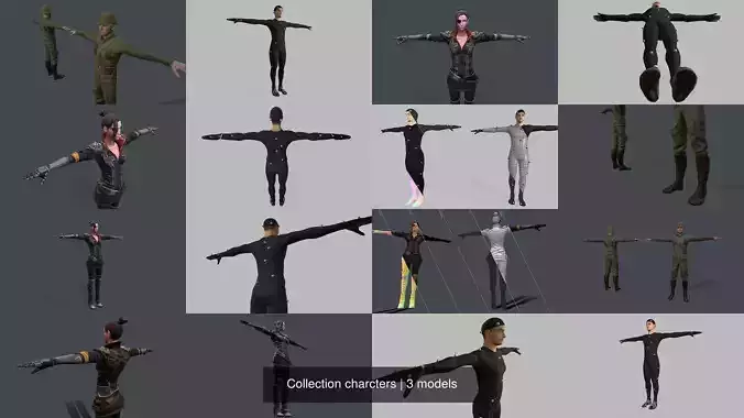 Collection characters man in suit