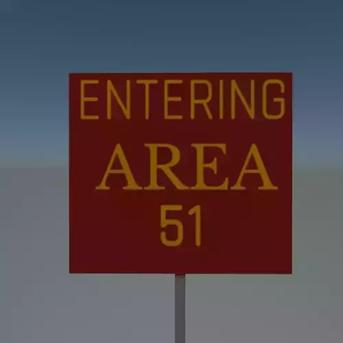 Area 51 sign Free low-poly 3D model