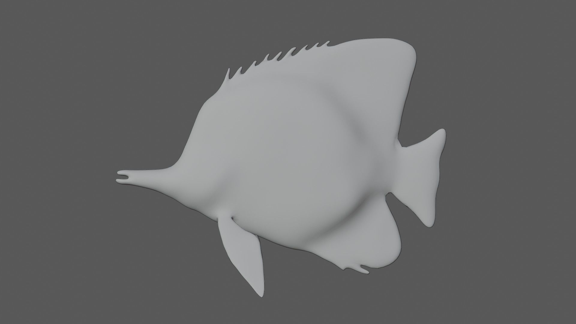 Butterfly fish Low-poly 3D model_6