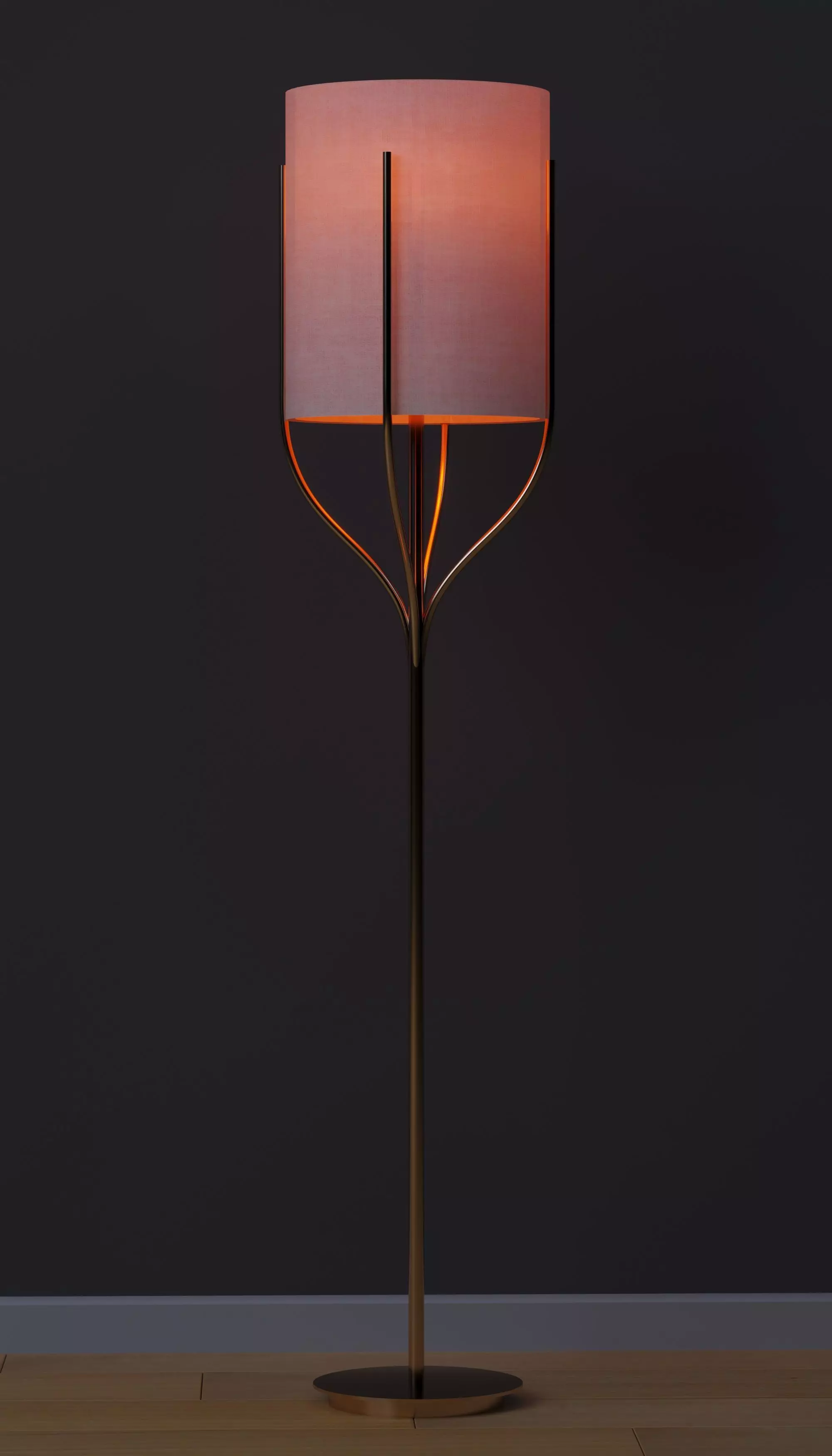Lighting floor lamp with shade 3D model_0