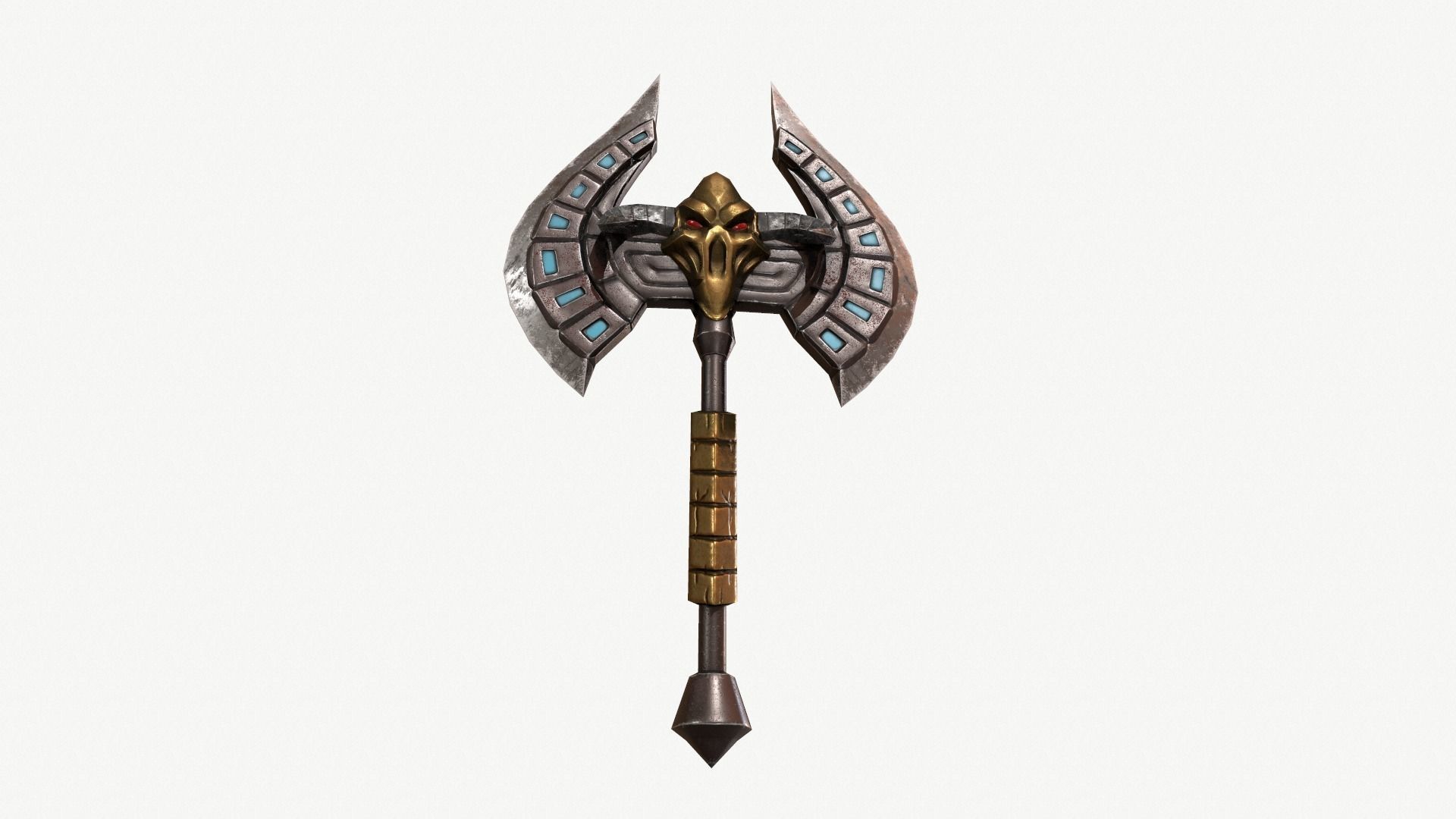 Stylized fantasy axe Low-poly 3D model_2