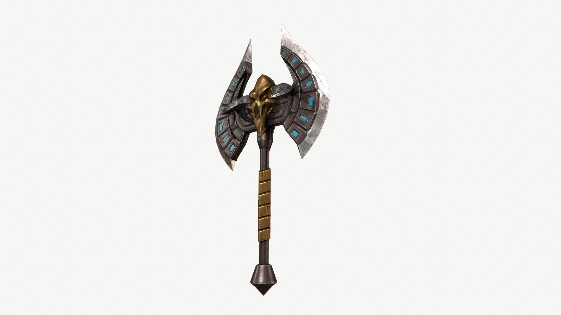Stylized fantasy axe Low-poly 3D model_5