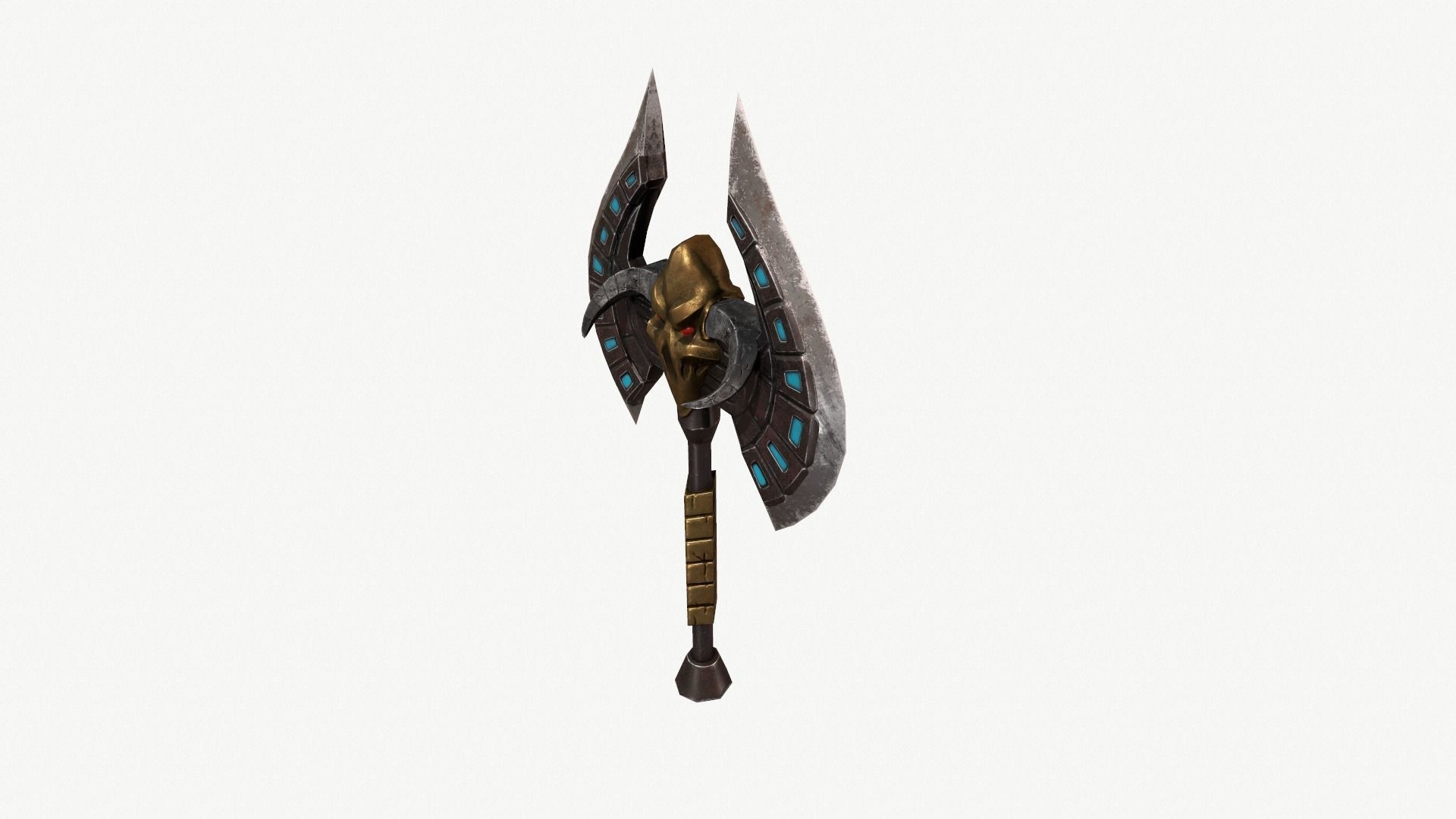 Stylized fantasy axe Low-poly 3D model_3