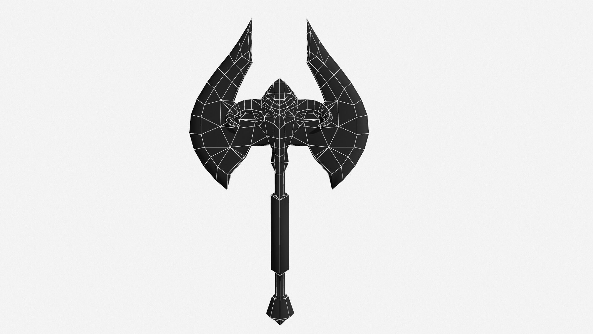 Stylized fantasy axe Low-poly 3D model_8