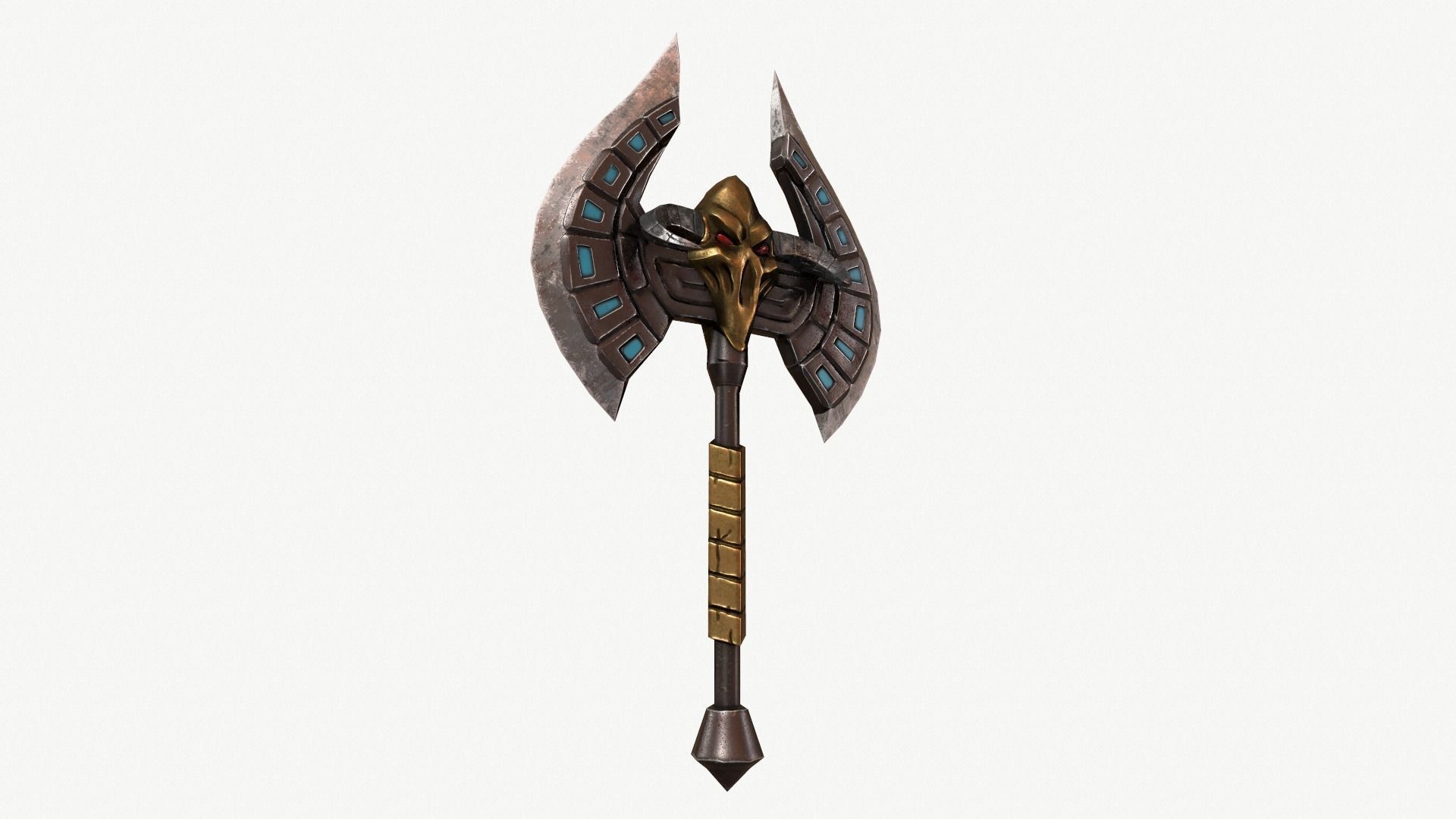 Stylized fantasy axe Low-poly 3D model_4