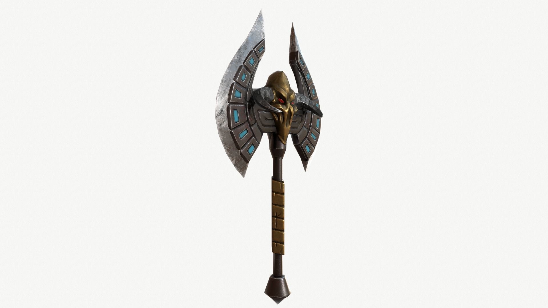 Stylized fantasy axe Low-poly 3D model_7