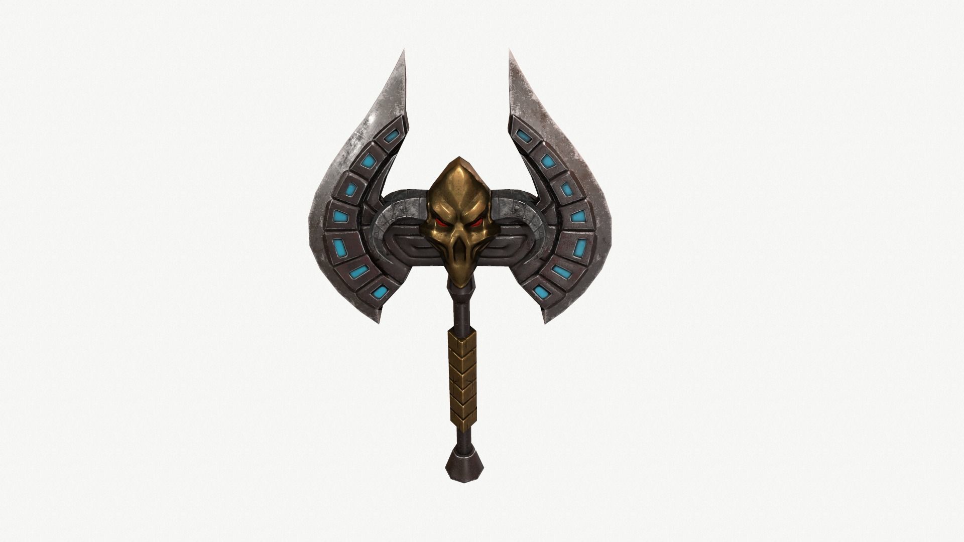 Stylized fantasy axe Low-poly 3D model_1