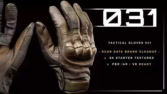 Tactical Gloves 031 Low-poly 3D model Tactical Gloves 031 Low-poly 3D model