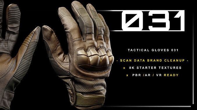 Tactical Gloves 031 Low-poly 3D model