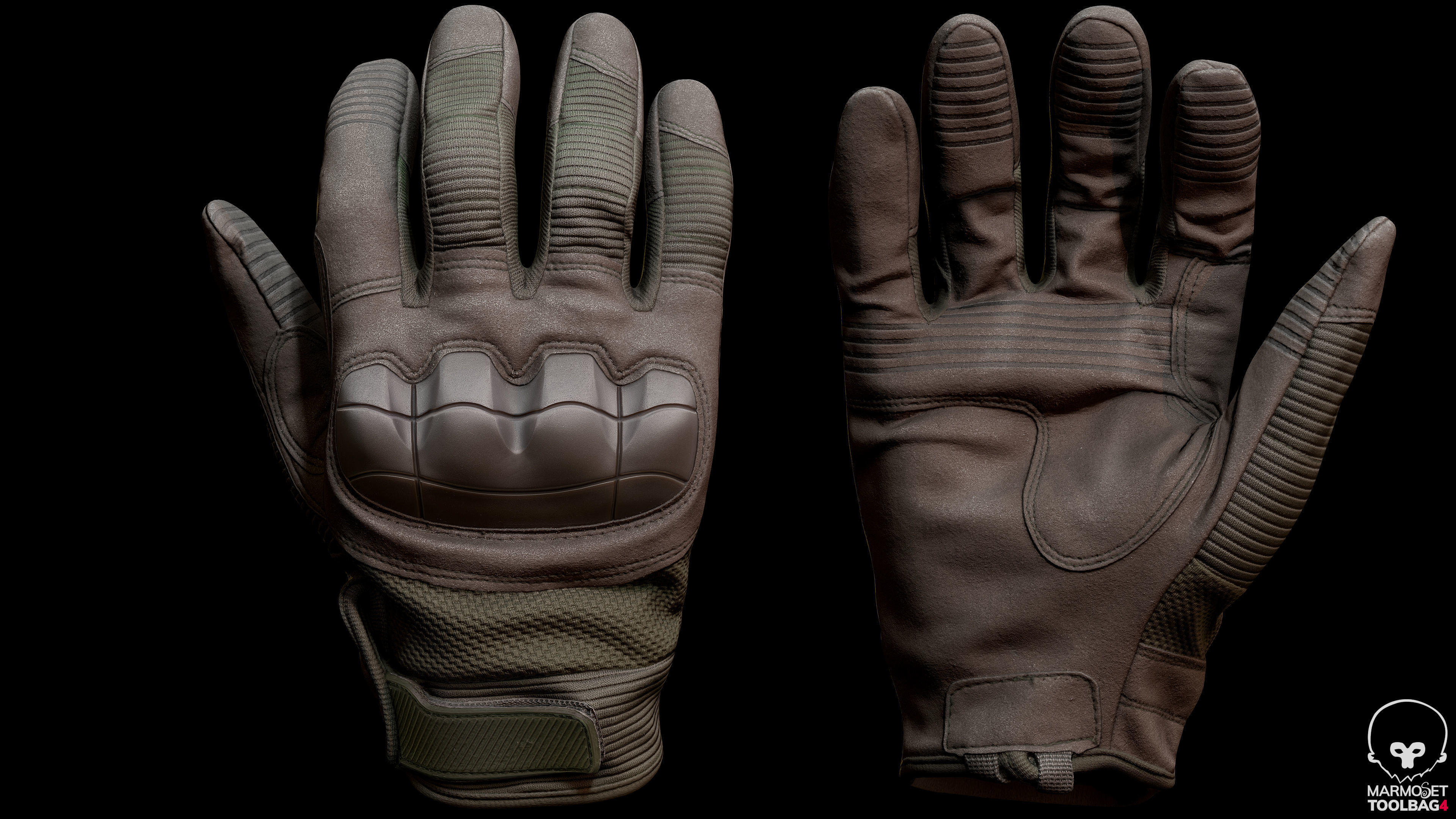 Tactical Gloves 031 Low-poly 3D model_2