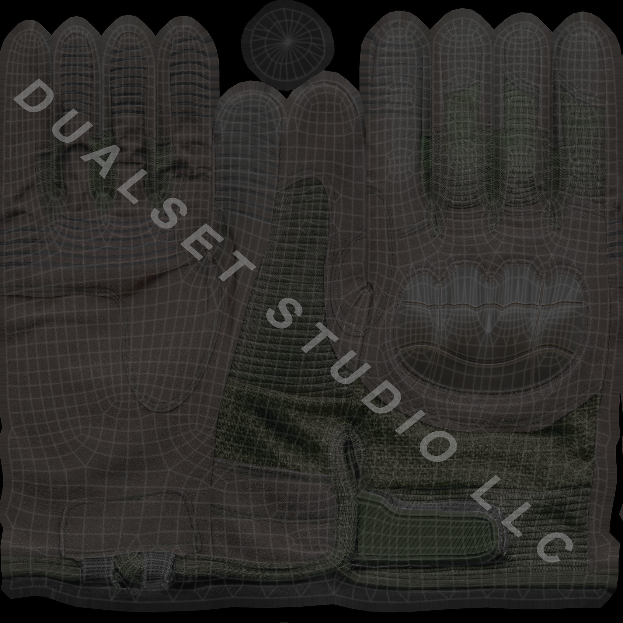 Tactical Gloves 031 Low-poly 3D model_23