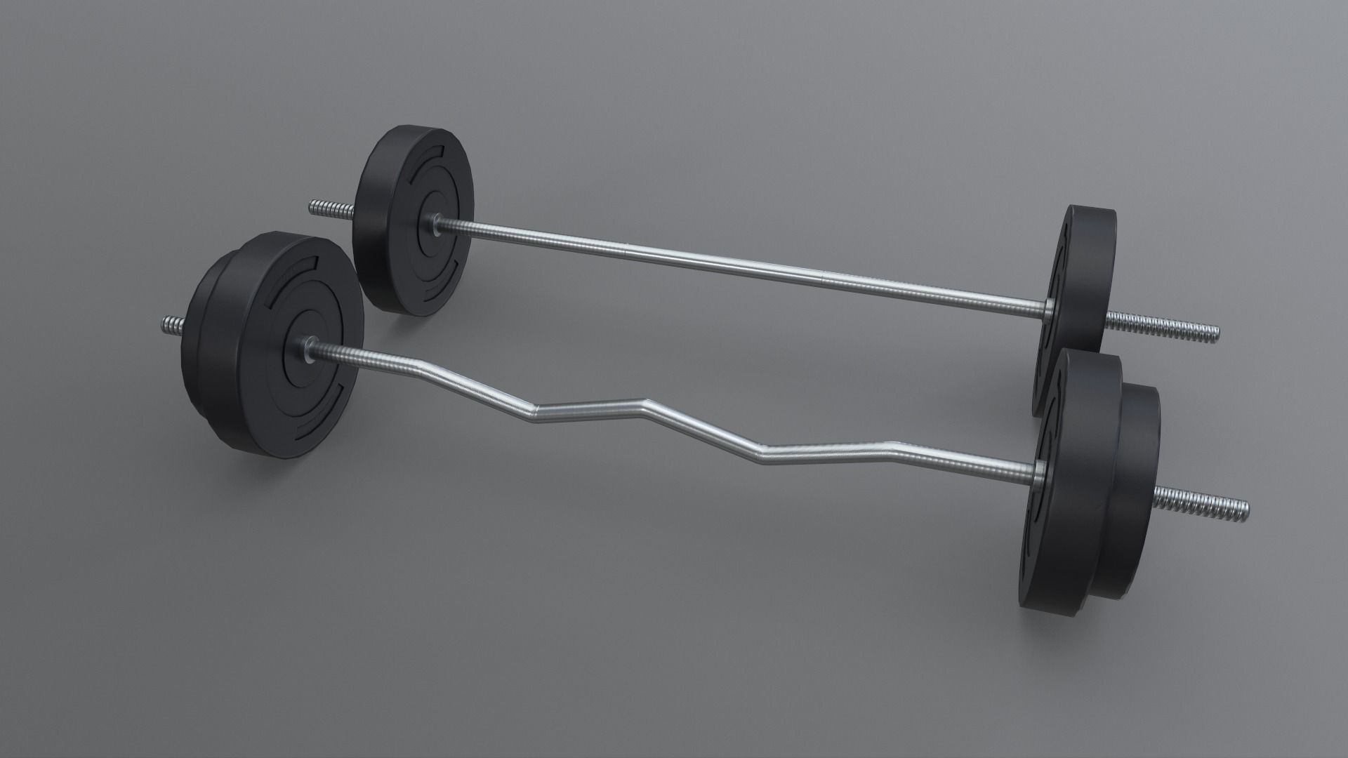 PBR Adjustable Barbell Set A1 Low-poly 3D model_10
