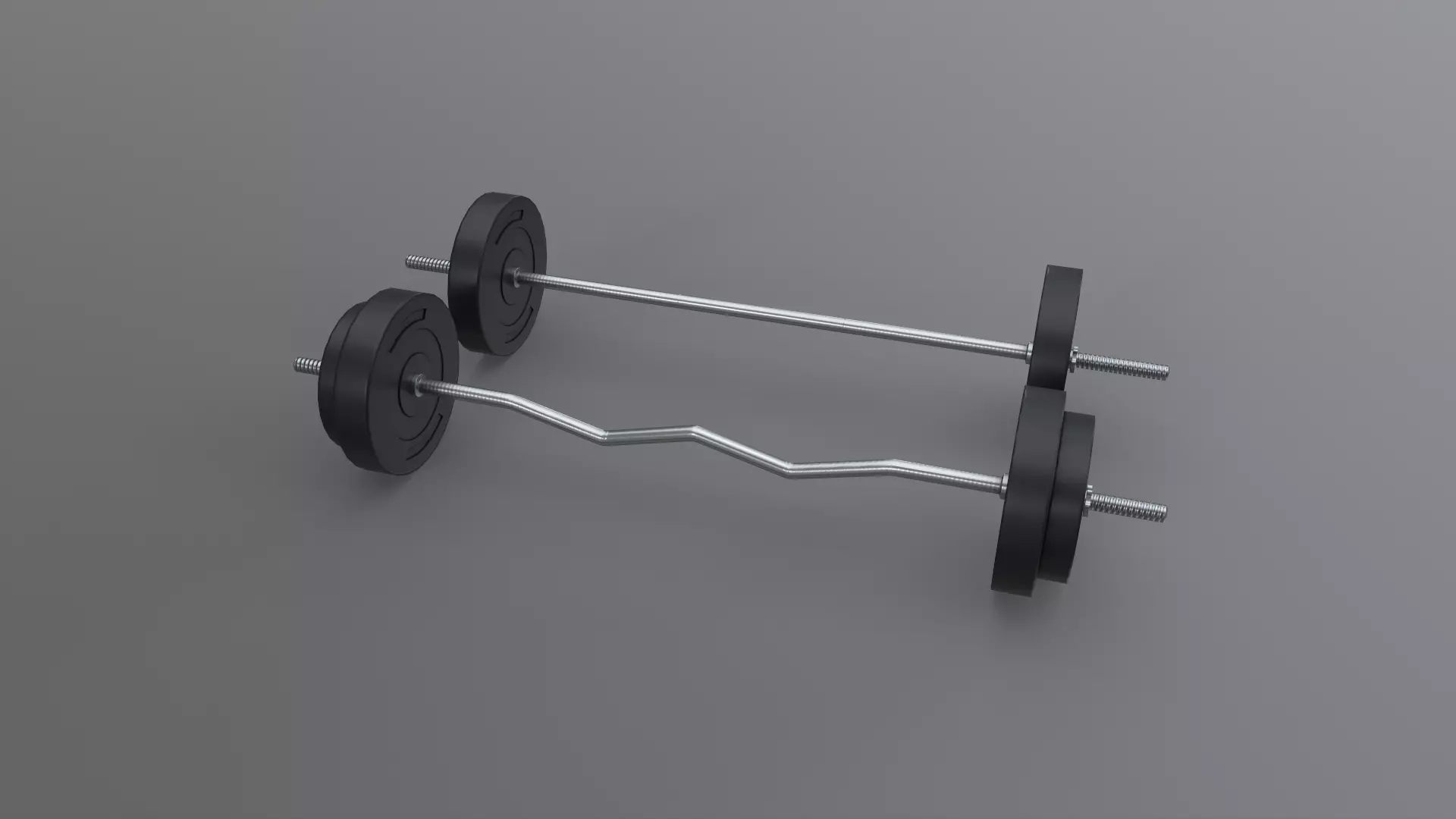 PBR Adjustable Barbell Set A1 Low-poly 3D model_0