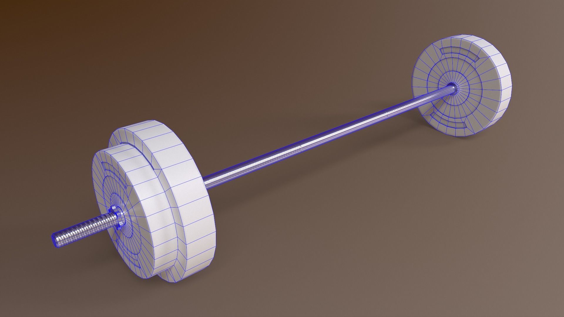 PBR Adjustable Barbell Set A1 Low-poly 3D model_19