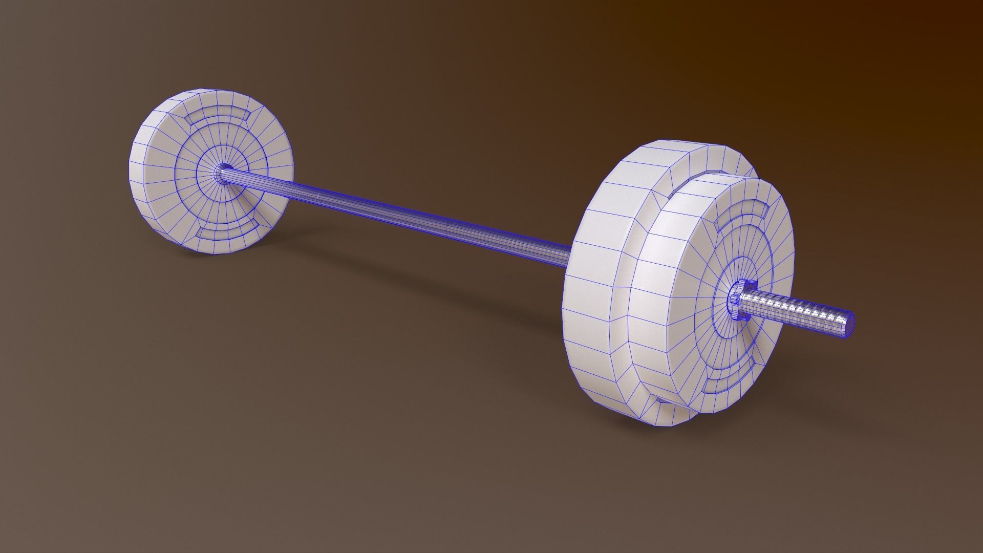 PBR Adjustable Barbell Set A1 Low-poly 3D model_13