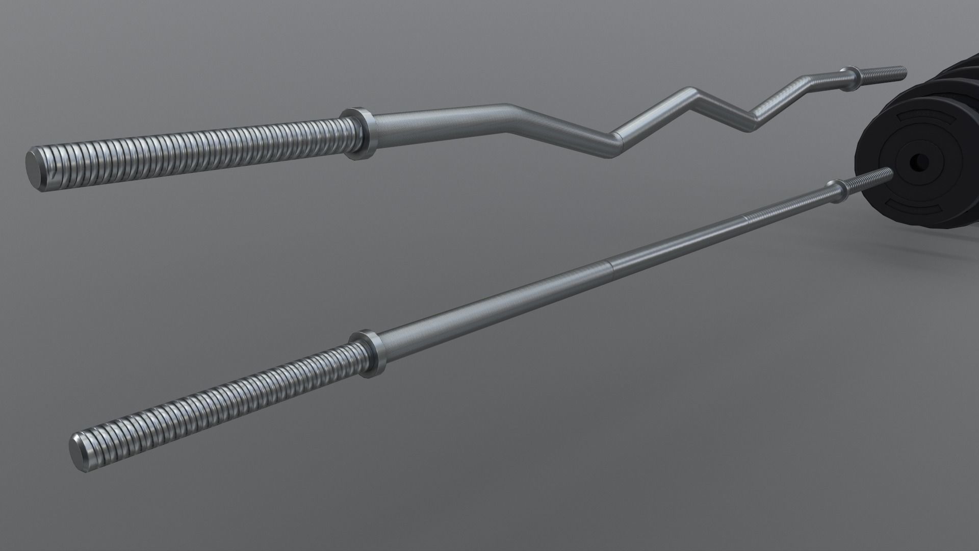 PBR Adjustable Barbell Set A1 Low-poly 3D model_5