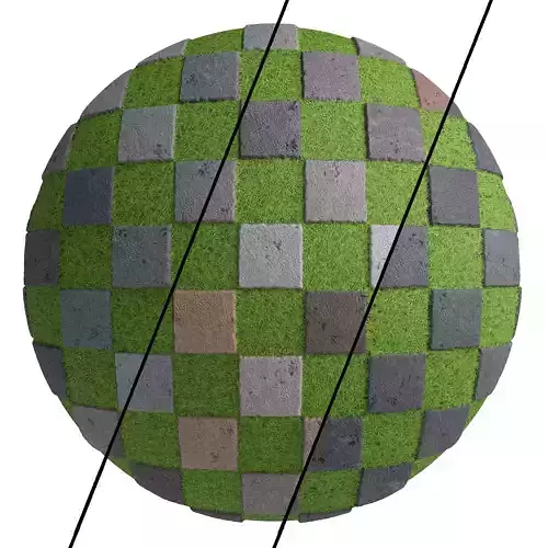 Grass Stone Materials6- By 3 color Pbr By Sbsar 4k