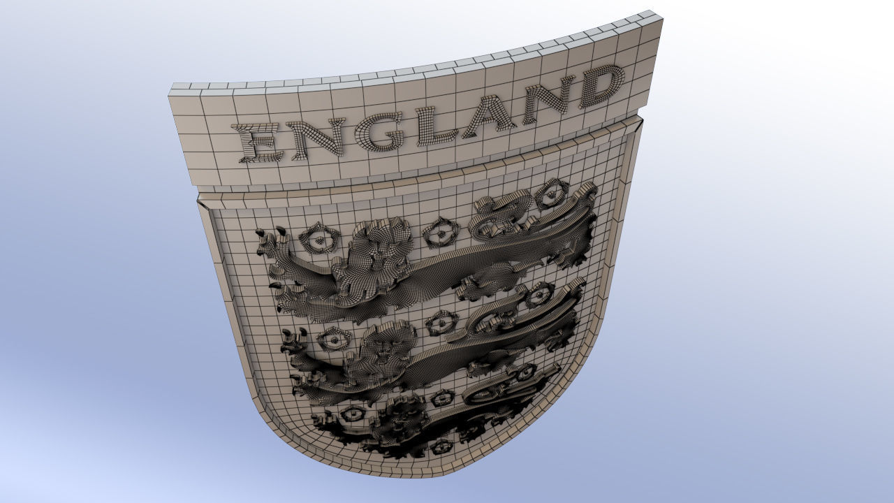 England Football Shield Emblem Logo Low-poly 3D model