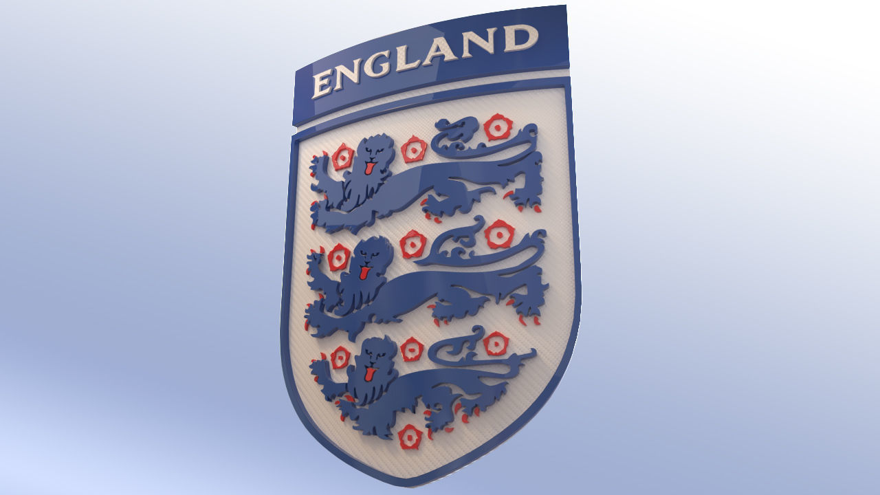England Football Shield Emblem Logo Low-poly 3D model