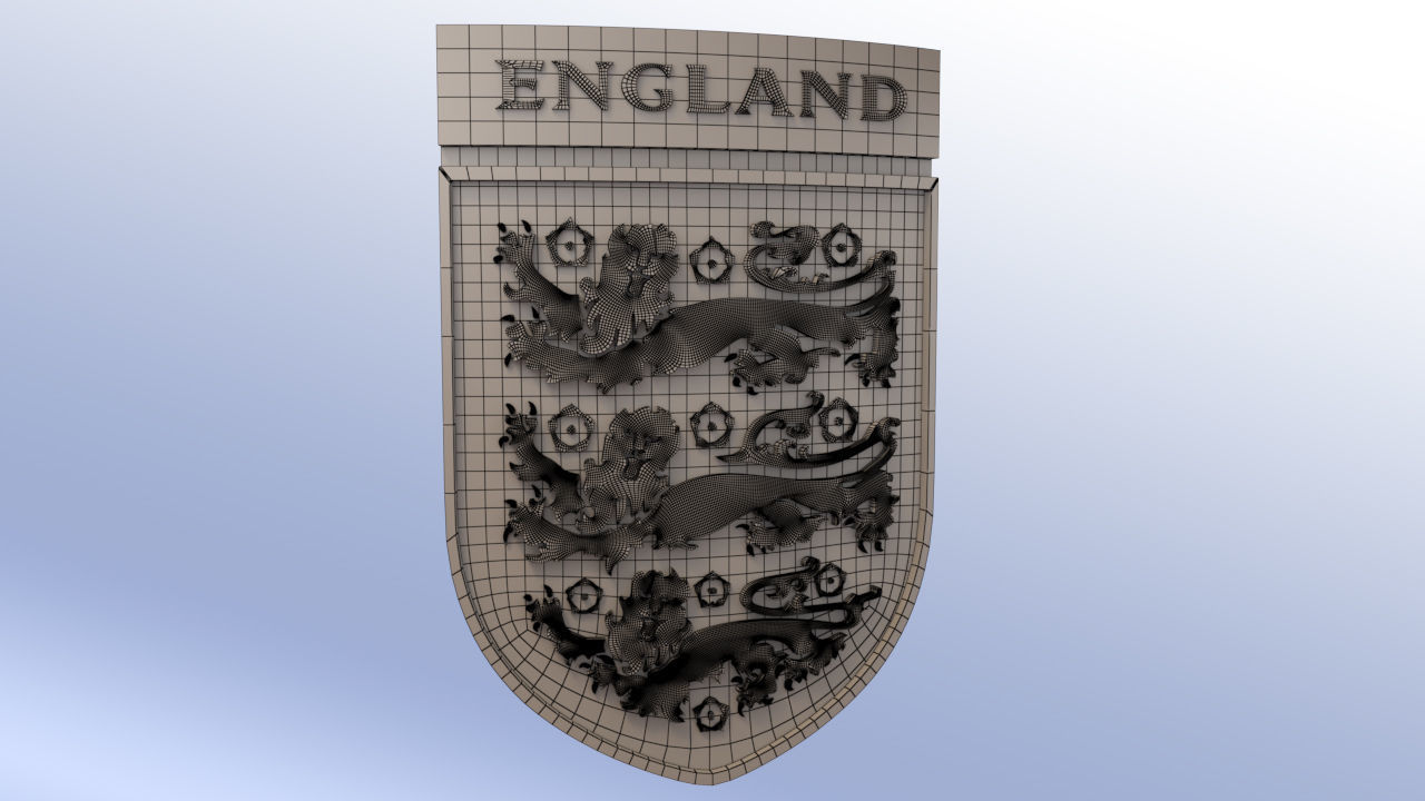 England Football Shield Emblem Logo Low-poly 3D model