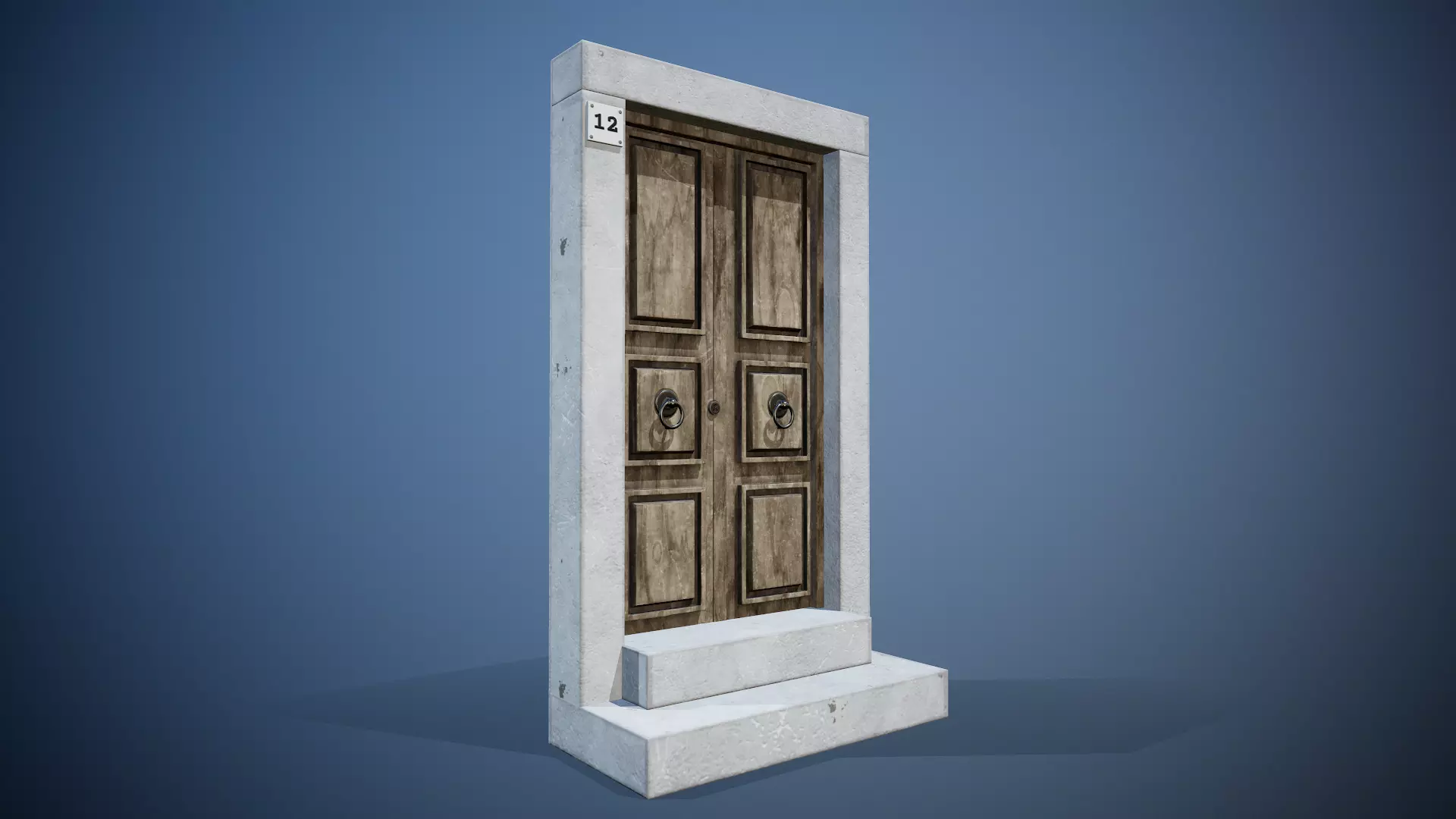 Old Door - Tutorial Included  Low-poly 3D model_0