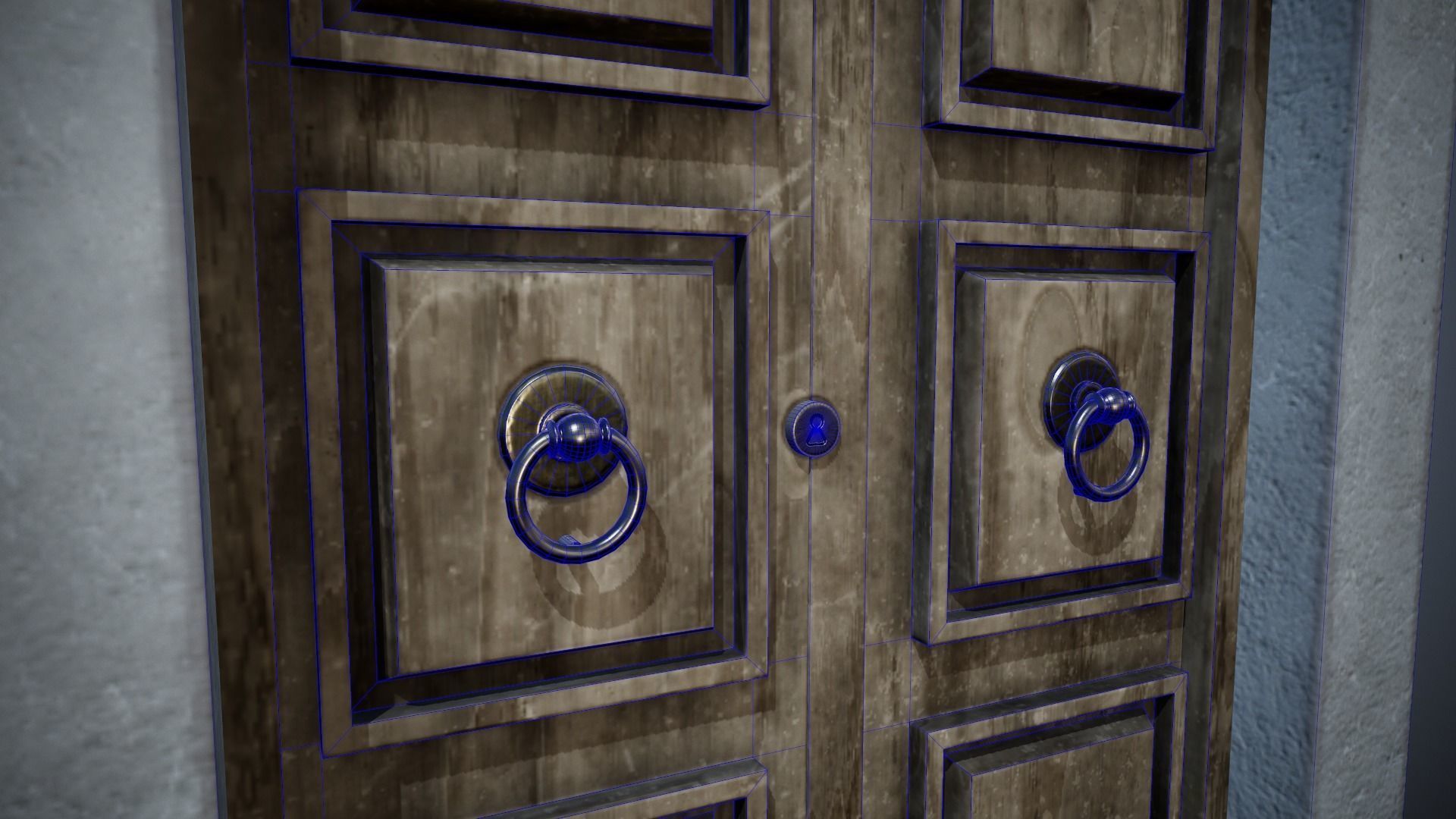 Old Door - Tutorial Included  Low-poly 3D model_11