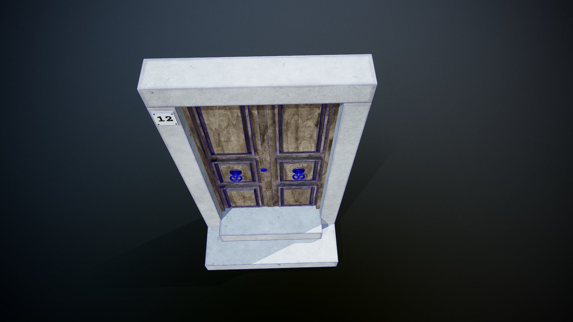 Old Door - Tutorial Included  Low-poly 3D model_7