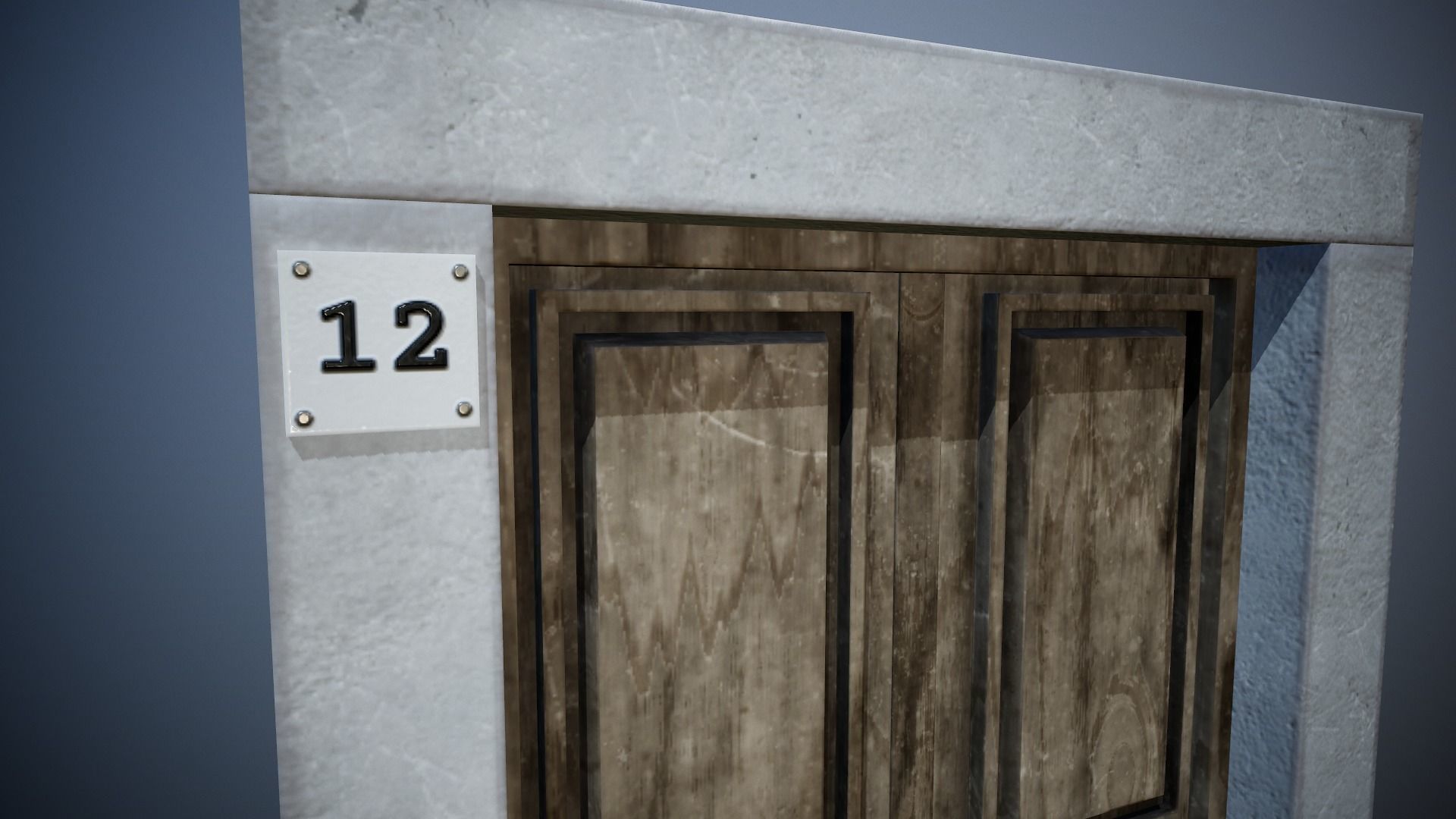 Old Door - Tutorial Included  Low-poly 3D model_8