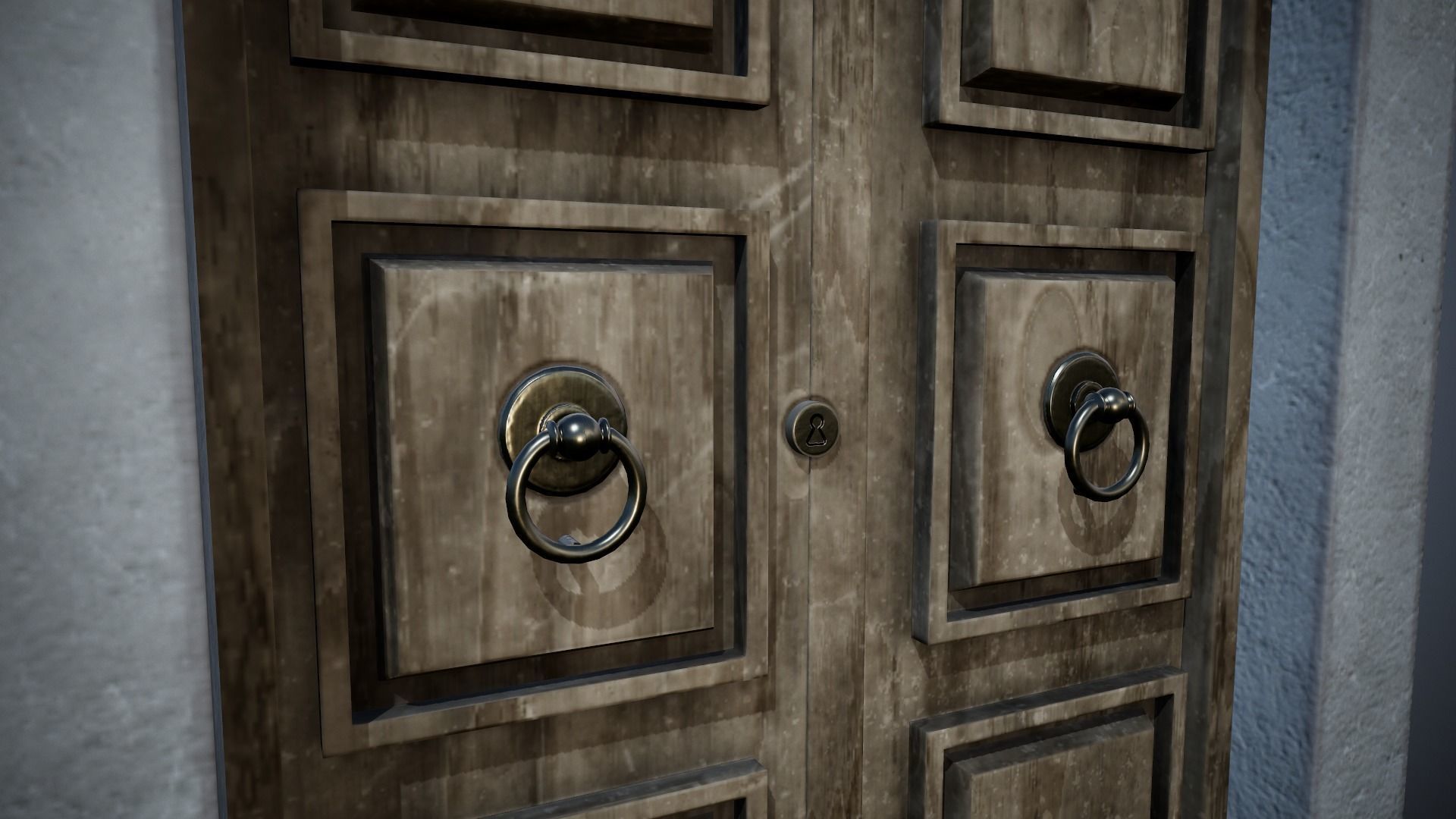 Old Door - Tutorial Included  Low-poly 3D model_10