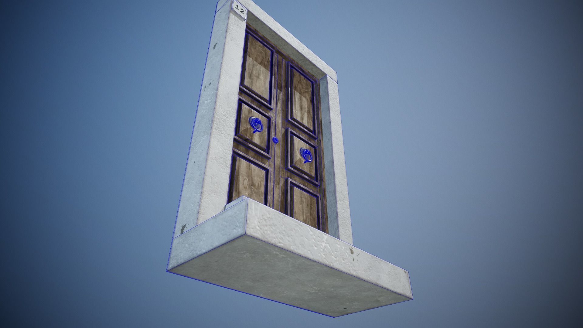 Old Door - Tutorial Included  Low-poly 3D model_15