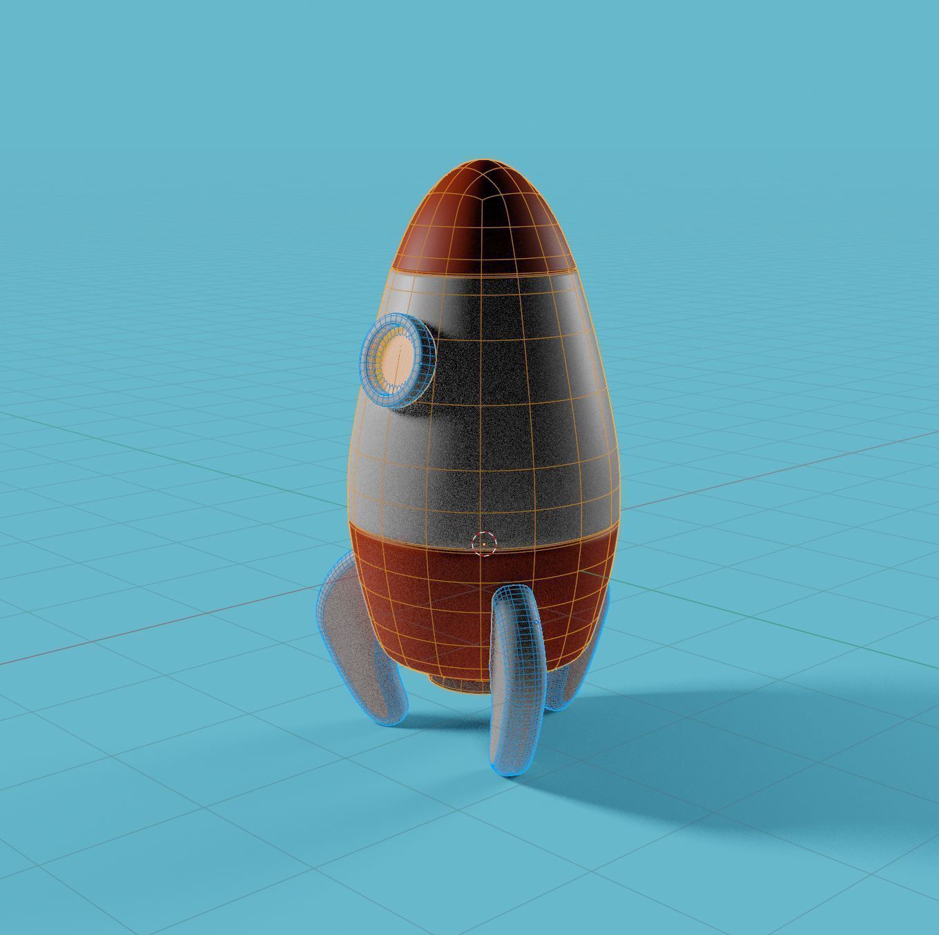 Cartoon Space Rocket - Toon Spaceship Free 3D model_2