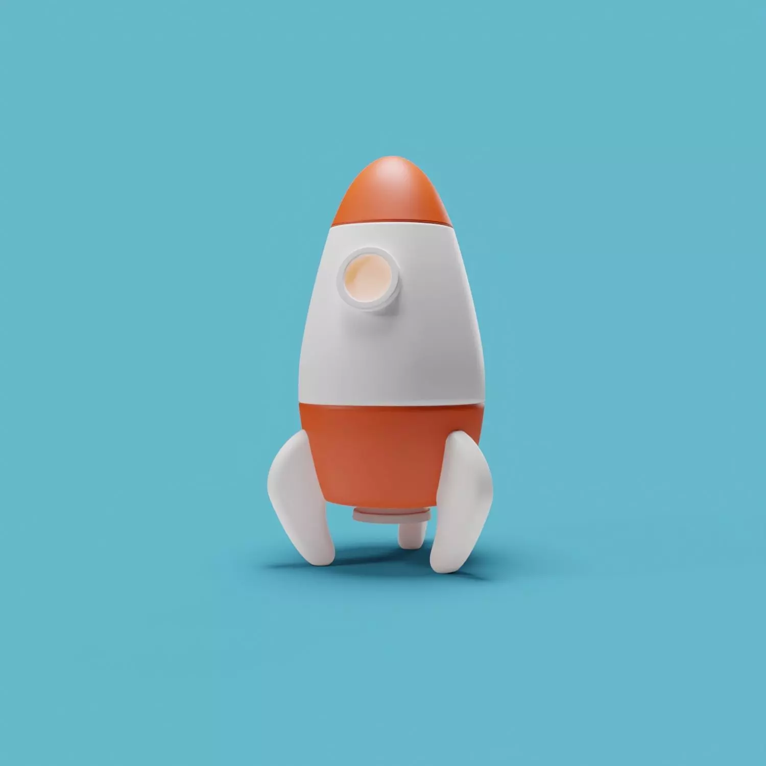 Cartoon Space Rocket - Toon Spaceship Free 3D model_0
