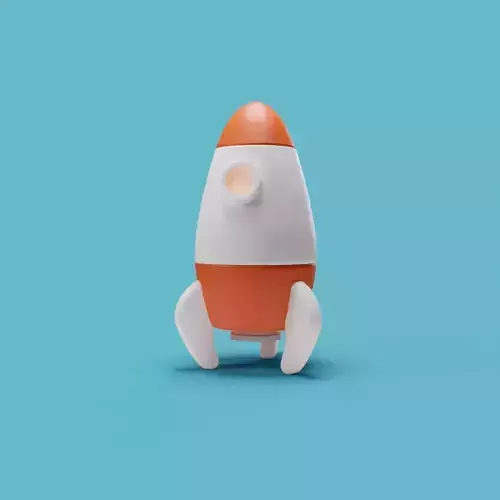 Cartoon Space Rocket - Toon Spaceship Free 3D model
