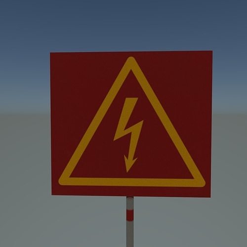 Sign electrical Low-poly 3D model