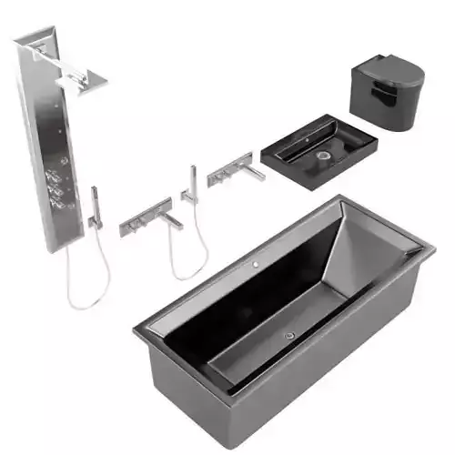 Modern Black Bathroom Set
